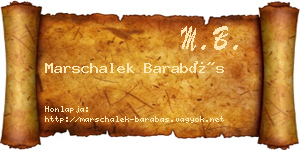 Marschalek Barabás névjegykártya